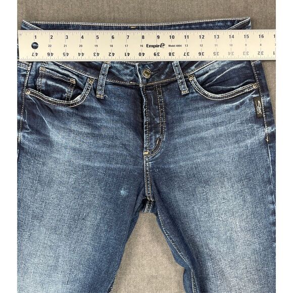 Silver Jeans Women 31x33 Blue Suki Slim Bootcut Mid Rise Stretch‎ Faded Denim - Picture 5 of 11